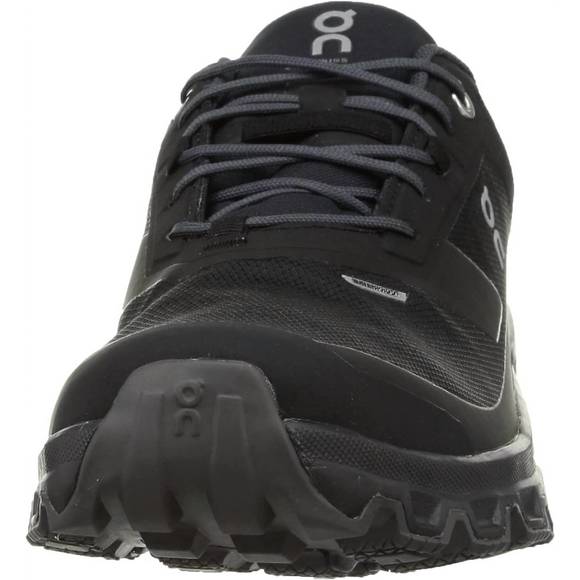 NEW ON women's cloudventure waterproof synthetic textile trainers in black - Picture 2 of 7